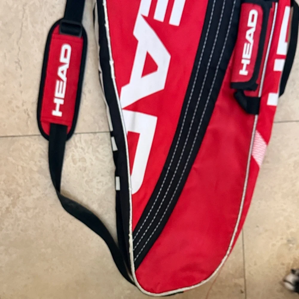 HEAD Red and Black Tennis Bag with Shoulder Strap